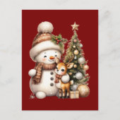 Merry Christmas Postcard | Festive Holiday Greetin Postkarte (Vorderseite)