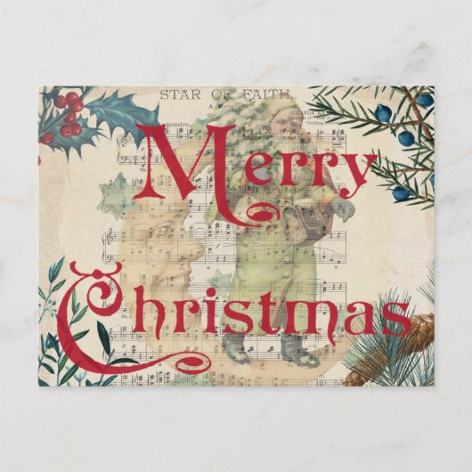 MERRY CHRISTMAS POSTCARD POSTKARTE (Vorderseite)