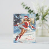 Merry Christmas Postkarte (Stehend Vorderseite)