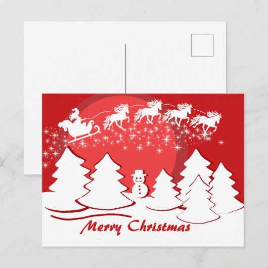 Merry Christmas Postkarte (Vorne/Hinten)