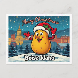 Merry Christmas Potato Boise Idaho  Feiertagspostkarte