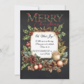 Merry Christmas Pregnancy Announcement Chalkboard Einladung (Vorderseite)