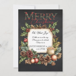 Merry Christmas Pregnancy Announcement Chalkboard  Einladung