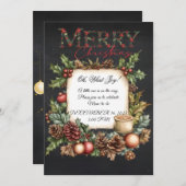 Merry Christmas Pregnancy Announcement Chalkboard Einladung (Vorne/Hinten)