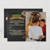 Merry Christmas Pregnancy Chalkboard Invitation Postkarte (Vorne/Hinten)