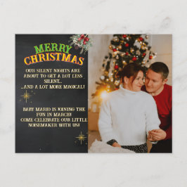 Merry Christmas Pregnancy Chalkboard Invitation Postkarte