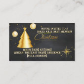 Merry Christmas Pregnancy Chalkboard Invitation Visitenkarte (Rückseite)