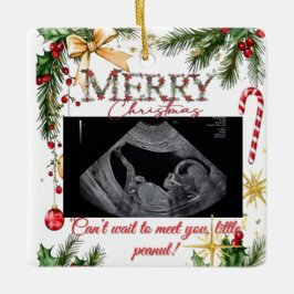 Merry Christmas Pregnancy Ultrasound Keramikornament