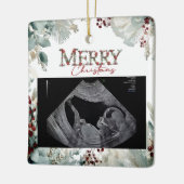 Merry Christmas Pregnancy Ultrasound Keramikornament (Links)