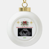 Merry Christmas Pregnancy Ultrasound Photo Grandma Keramik Kugel-Ornament (Vorderseite)