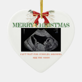 Merry Christmas Pregnancy Ultrasound Photo Grandma Keramik Ornament