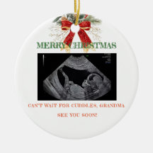 Merry Christmas Pregnancy Ultrasound Photo Grandma