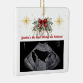 Merry Christmas Pregnancy Ultrasound Photo Grandma Keramikornament (Rechts)