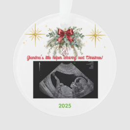 Merry Christmas Pregnancy Ultrasound Photo Grandma Ornament