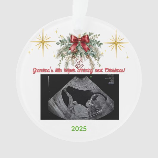 Merry Christmas Pregnancy Ultrasound Photo Grandma Ornament (Vorderseite)