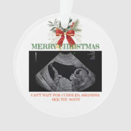 Merry Christmas Pregnancy Ultrasound Photo Grandma Ornament