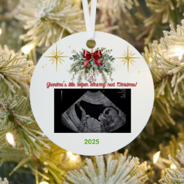 Merry Christmas Pregnancy Ultrasound Photo Grandma Ornament Aus Metall