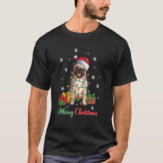Merry Christmas Pug Dog  Ugly Xmas 1 T-Shirt (Vorderseite)