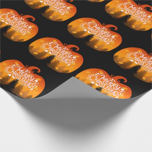 MERRY CHRISTMAS PUMPKIN FERIENsaison Geschenkpapier (Ecke)