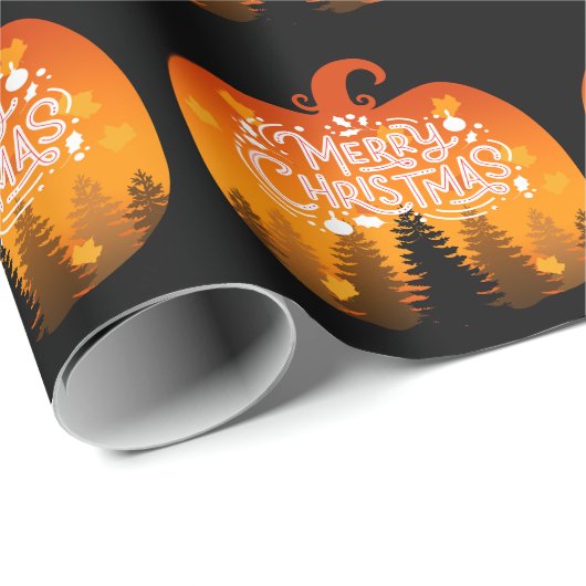 MERRY CHRISTMAS PUMPKIN FERIENsaison Geschenkpapier (Rolleneckpunkt)