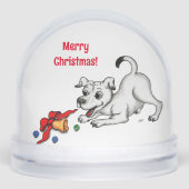 Merry Christmas! Puppy with Bell and Ball Schneekugeln (Vorderseite)