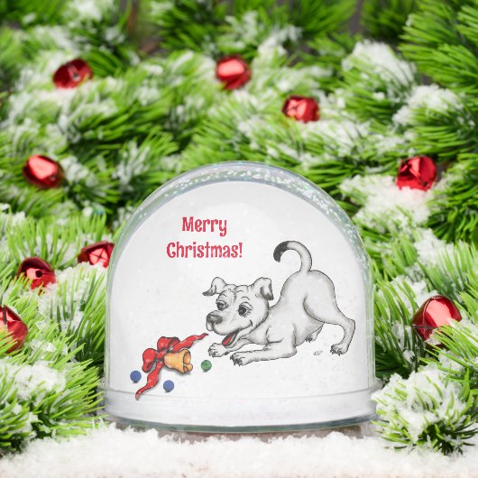 Merry Christmas! Puppy with Bell and Ball Schneekugeln (Weihnachten)
