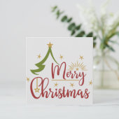 Merry Christmas Quote Red Text Flat Card (Stehend Vorderseite)