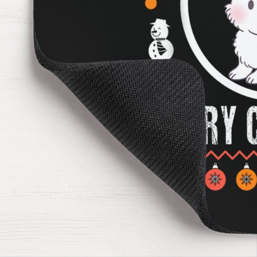 Merry Christmas Rabbit Ugly Sweater Xmas Knit Tank Mousepad (Ecke)