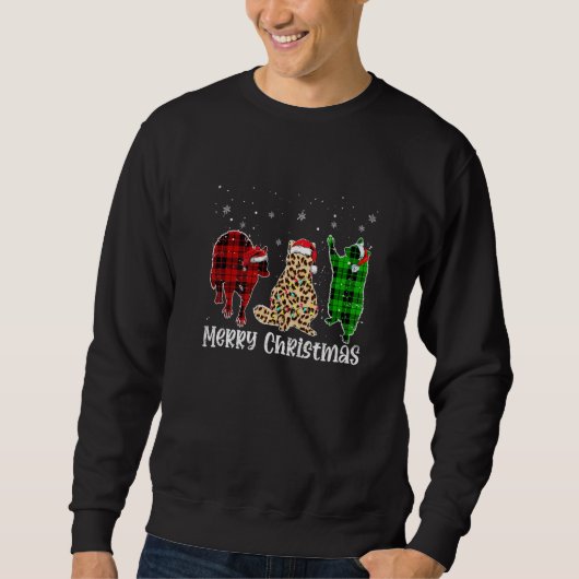 Merry Christmas Raccoon Animals Leopard Buffalo Pl Sweatshirt (Vorderseite)
