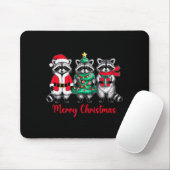 Merry Christmas Raccoon Santa Hat Xmas Animal Racc Mousepad (Mit Mouse)