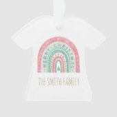 Merry Christmas Rainbow Art Family Names Year Ornament (Vorderseite)