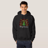 Merry Christmas Rainbow Tree Kariert Leopard Buffa Hoodie (Vorne ganz)