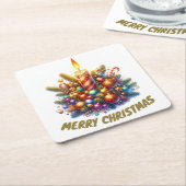 MERRY CHRISTMAS RECHTECKIGER PAPPUNTERSETZER (angewinkelt)