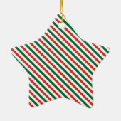 Merry Christmas Red and Green Candy Cane Custom Keramik Ornament (Hinten)