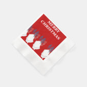 Merry Christmas Red and White Text Holiday Napkin Serviette (Ecke)