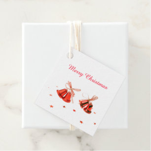 Merry Christmas Red Bells Decoration with text Geschenkanhänger