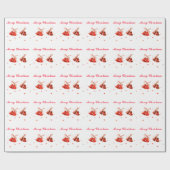 Merry Christmas Red Bells Decoration with text Geschenkpapier (Flach)