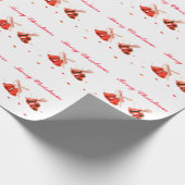 Merry Christmas Red Bells Decoration with text Geschenkpapier (Ecke)