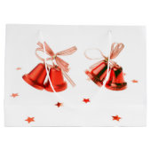 Merry Christmas Red Bells Decoration with text Große Geschenktüte (Rückseite)