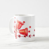 Merry Christmas Red Bells decoration with text Kaffeetasse (Vorderseite Links)