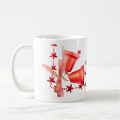 Merry Christmas Red Bells decoration with text Kaffeetasse (Links)