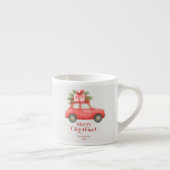 Merry Christmas Red Car – Personalized Holiday Espressotasse (Rechts)