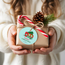 Merry Christmas Red Caravan Christmas Tree Custom 