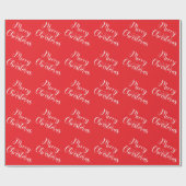 Merry Christmas Red Gift Wrapping Paper Geschenkpapier (Flach)