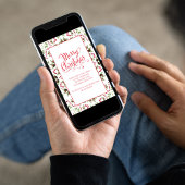 Merry Christmas Red Green Pinecone Pattern Party Einladung