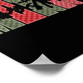 Merry Christmas Red Green Plaid Checkered Xmas Gir Poster (Ecke)