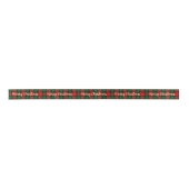 Merry Christmas Red Green Plaid Tartan Gift Satinband (Vorderseite)