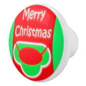 MERRY CHRISTMAS RED GREEN TEXTED KERAMIK PULL KERAMIKKNAUF (Rechts)