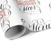 Merry CHRISTmas Red Marquee Christ Calligraphy Geschenkpapier (Rolleneckpunkt)