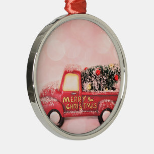 MERRY CHRISTMAS RED ORNAMENT AUS METALL